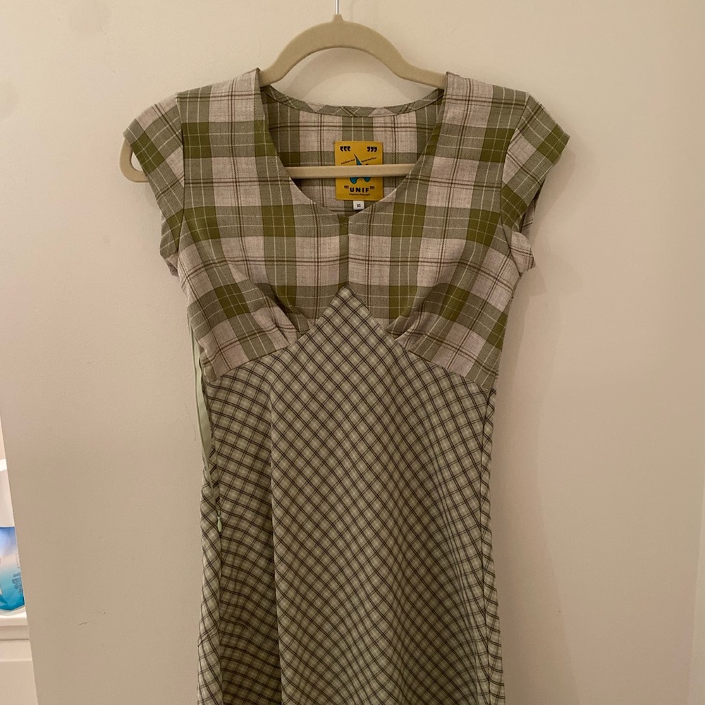 UNIF thyme plaid dress
